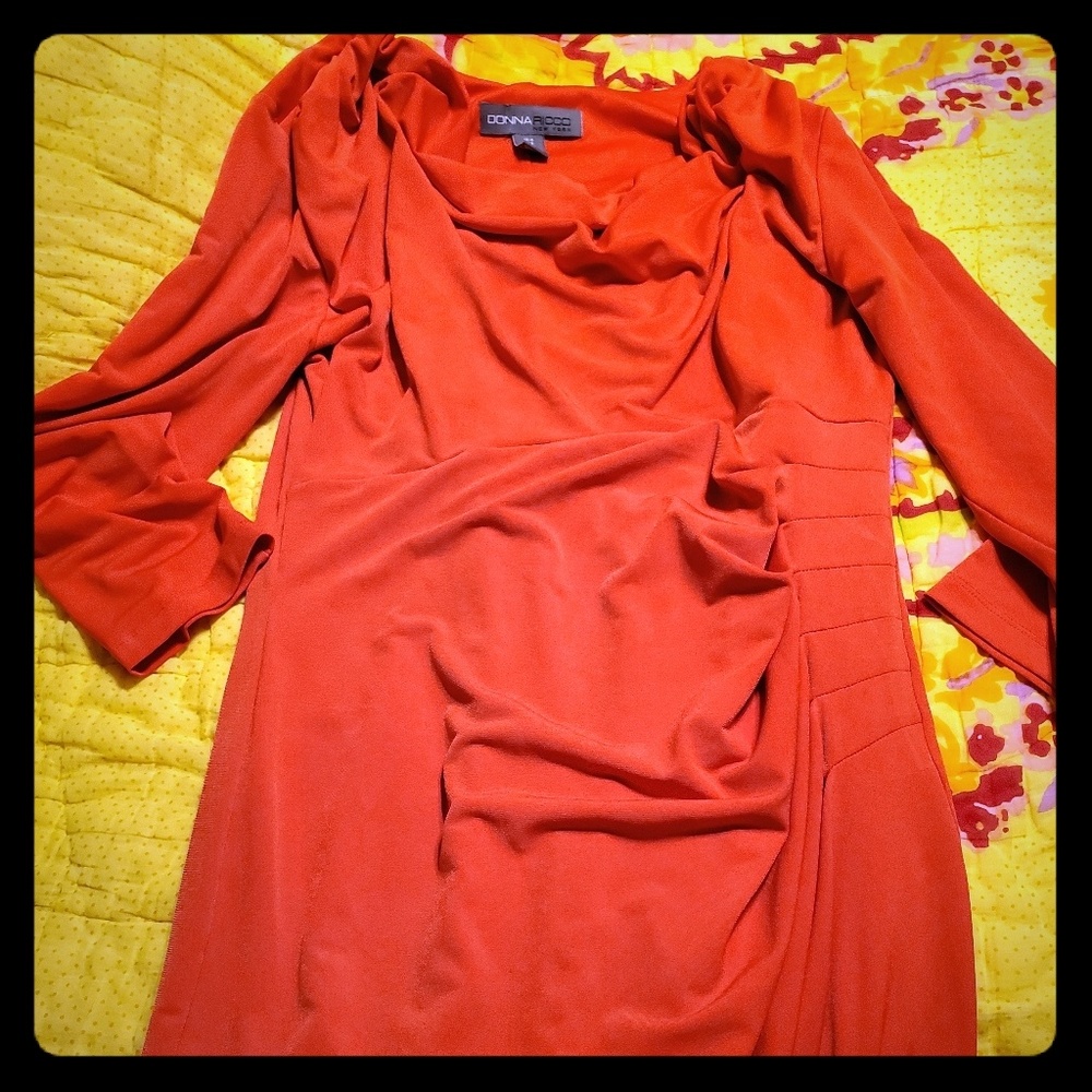 Donna ricco orange stretch dress